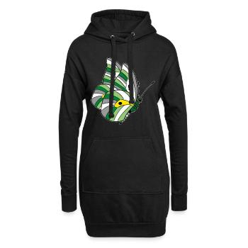 Schmetterling androphilia neutrois skoliosexual - Hoodie-Kleid - Schwarz - Vorne