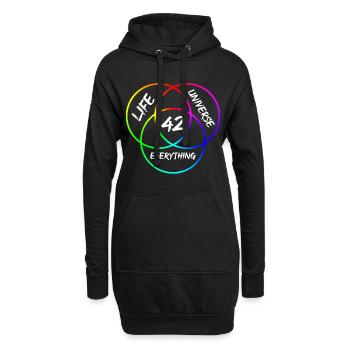 The Answer is 42 - Antwort auf alles & alle Fragen - Hoodie-Kleid - Schwarz - Vorne