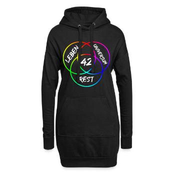 Antwort 42 - Hoodie-Kleid - Schwarz - Vorne
