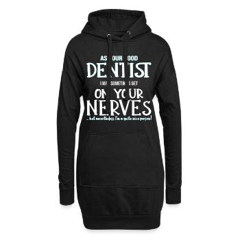 Dentiste Dentiste Nerf Dentiste Cadeau - Sweat-shirt à capuche long Femme - noir - Devant