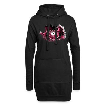 Grand œil rouge, œil, réaliste - Sweat-shirt à capuche long Femme - noir - Devant