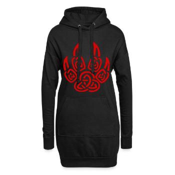 Rote Wikinger Wolfskrallen - Hoodie-Kleid - Schwarz - Vorne