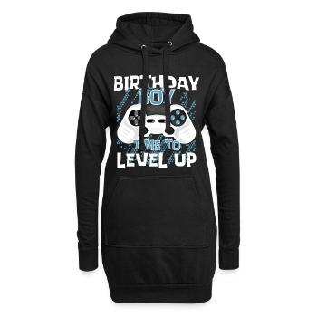 Birthday Boy est temps de monter de niveau - Sweat-shirt à capuche long Femme - noir - Devant