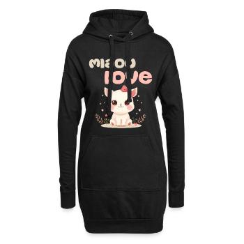 Personnage Miaou Love par Helfspawn - Sweat-shirt à capuche long Femme - noir - Devant