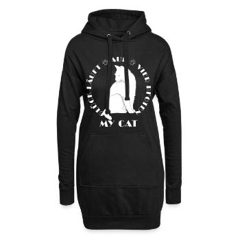 Glück läuft auf vier Pfoten - Katzen - my cat - Hoodie-Kleid - Schwarz - Vorne