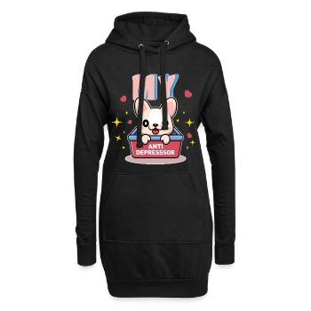 My Antidepressor Cadeau Amoureux des Animaux Chien - Sweat-shirt à capuche long Femme - noir - Devant