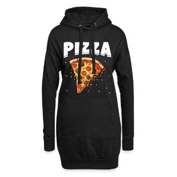 Tranche de pizza avec garnitures noires et rouges - Sweat-shirt à capuche long Femme - noir - Devant