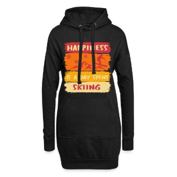 Le bonheur, c’est une journée passée Skier - Skier heureux - Sweat-shirt à capuche long Femme - noir - Devant