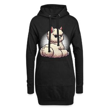Alpaka lama Alpakabesitzer Alpakaliebhaber Lamas - Hoodie-Kleid - Schwarz - Vorne