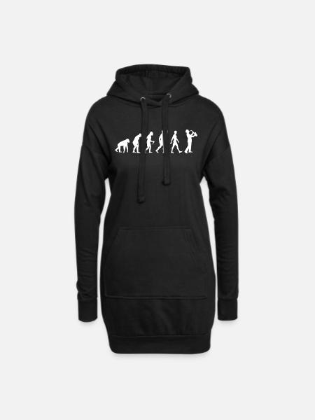Saxophone evolution - Hoodie Dress - black