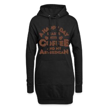 Abyssinian Cat Coffee Cafe - Hoodie Dress - black - Front