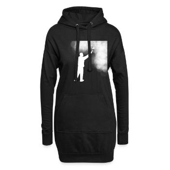 Ein Maler mit weißer Farbe - Hoodie-Kleid - Schwarz - Vorne