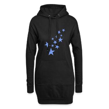 Stern Sternchen Muster Blau - Hoodie-Kleid - Schwarz - Vorne