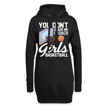 Tu ne me fais pas peur J’entraîne des filles pour des joueuses de basket-ball - Sweat-shirt à capuche long Femme - noir - Devant