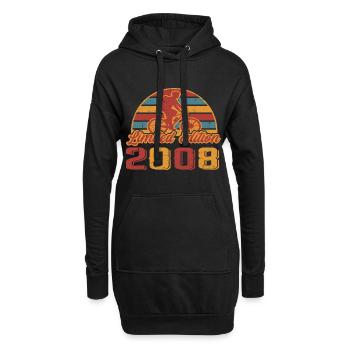 Fahrrad Bike Radfahrer Geburtstag Baujahr 2008 - Hoodie-Kleid - Schwarz - Vorne