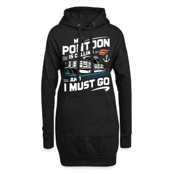 Pontonboot Kapitän Ponton Boote - Hoodie-Kleid - Schwarz - Vorne