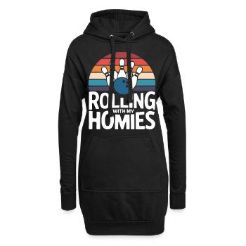 Bowling Bowler Pin Ball Bowling Ball - Sweat-shirt à capuche long Femme - noir - Devant