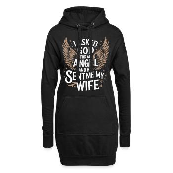Frau Ehefrau Partnerin Familie Verheiratet - Hoodie-Kleid - Schwarz - Vorne