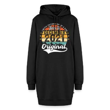 Original Dezember 2021 Jahrgang Geburtstag 2021 - Hoodie-Kleid - Schwarz - Vorne