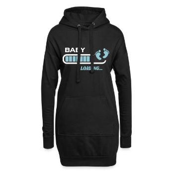 Baby wird heruntergeladen Geburtsgeschenk - Hoodie-Kleid - Schwarz - Vorne