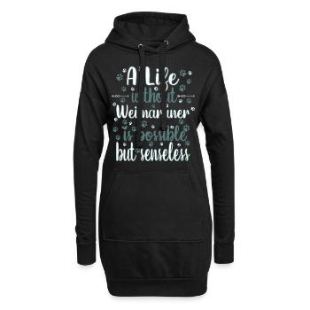Hund Leben Liebe Hunderasse Weimaraner - Hoodie-Kleid - Schwarz - Vorne