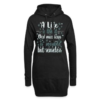 Hund Leben Liebe Hunderasse Dalmatiner - Hoodie-Kleid - Schwarz - Vorne