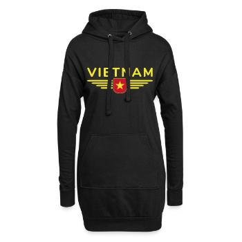 Fan du Vietnam, Tenue T Shirt Design - Sweat-shirt à capuche long Femme - noir - Devant