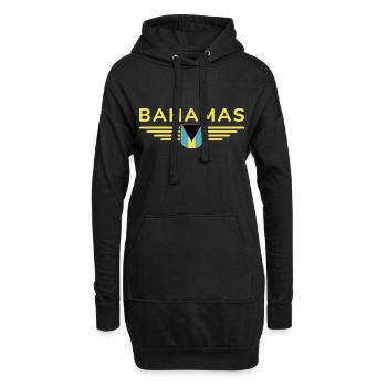 Bahamas Fans: Tropisches Design - Hoodie-Kleid - Schwarz - Vorne