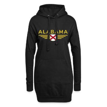 Alabama Fan T-Shirt – USA-Style - Hoodie-Kleid - Schwarz - Vorne