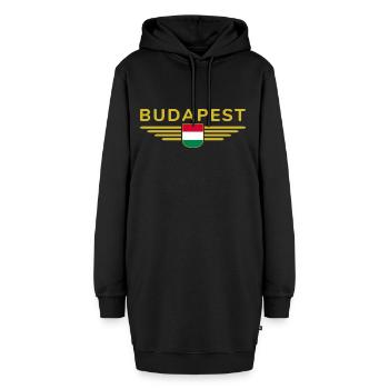 Budapest Ungarn Fan, Outfit T Shirt Design - Hoodie-Kleid - Schwarz - Vorne