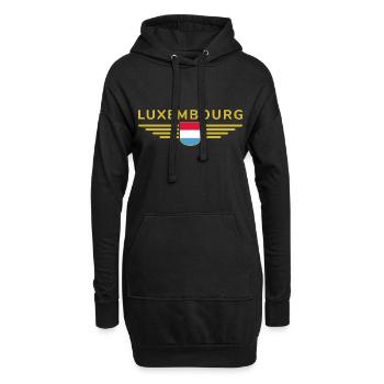 Design de t-shirt luxembourgeois pour les fans - Sweat-shirt à capuche long Femme - noir - Devant