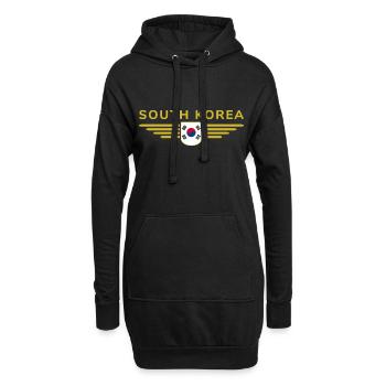 J’aime la Corée du Sud Design T-shirt Outfit - Sweat-shirt à capuche long Femme - noir - Devant