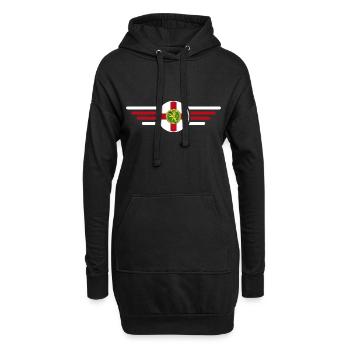 J’aime Aurigny, T-shirt design de style élégance - Sweat-shirt à capuche long Femme - noir - Devant