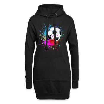 Conception de splash de football coloré - Sweat-shirt à capuche long Femme - noir - Devant