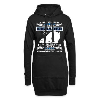 eisbad winterbader eisbader richtig geiler typ ice - Hoodie-Kleid - Schwarz - Vorne