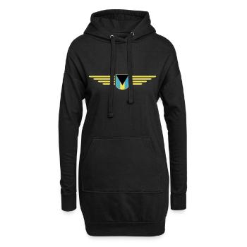 Bahamas Fans: Tropisches Design - Hoodie-Kleid - Schwarz - Vorne