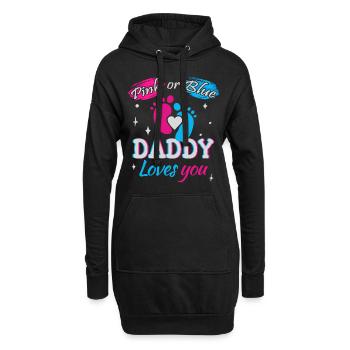 Rosa oder Blau, Papa liebt dich - Hoodie-Kleid - Schwarz - Vorne
