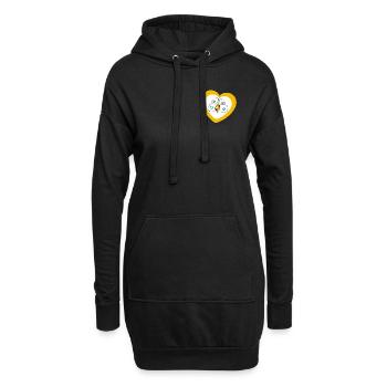 bumblefly im Herz auf der Brust - Hoodie-Kleid - Schwarz - Vorne