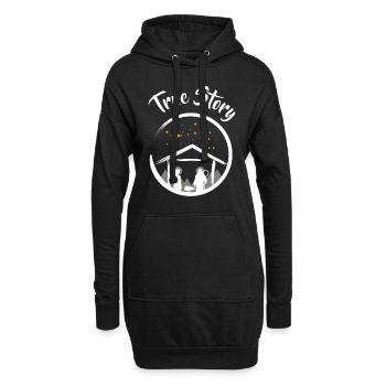 Christmas True Story Weihnachten Jesus Bethlehem - Hoodie-Kleid - Schwarz - Vorne