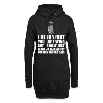 Angora turc Cat cadeau mignon - Sweat-shirt à capuche long Femme - noir - Devant