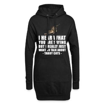 Tabby cadeau mignon - Sweat-shirt à capuche long Femme - noir - Devant