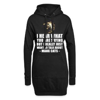 Chat mannois Fun cadeau - Sweat-shirt à capuche long Femme - noir - Devant