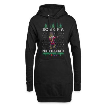 Dabbing Son of a Nutcracker Ugly Christmas Sweater - Hoodie-Kleid - Schwarz - Vorne
