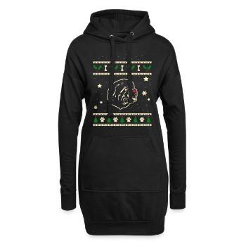 Neufundland Weihnachtsgeschenk - Hoodie-Kleid - Schwarz - Vorne