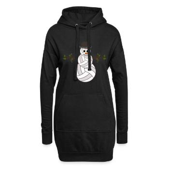 Volley-ball Volley-ball Bonhomme de neige Boules de Noël - Sweat-shirt à capuche long Femme - noir - Devant