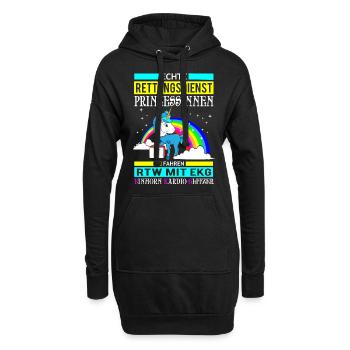 Cadeau de sauvetage princesse Licorne - Sweat-shirt à capuche long Femme - noir - Devant