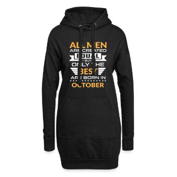 Men created equal the best are born in october - Sweat-shirt à capuche long Femme - noir - Devant