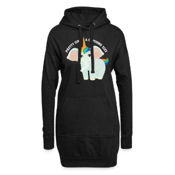 Pretty Isn't A Clothing Size - Elephant Unicorn - Hoodie-Kleid - Schwarz - Vorne