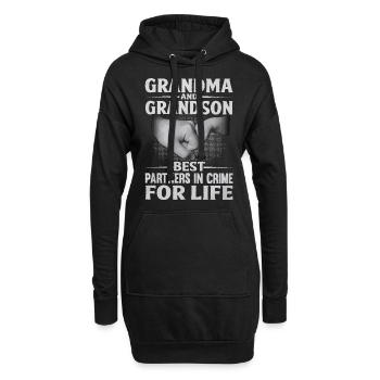 Oma und Enkel beste Partner in der Kriminalität - Hoodie-Kleid - Schwarz - Vorne