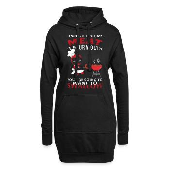 Une fois que tu as mis ma viande dans ta bouche - Sweat-shirt à capuche long Femme - noir - Devant